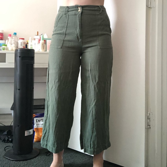 FRNCH High Waisted Linen Flare Pants - Picture 4 of 6